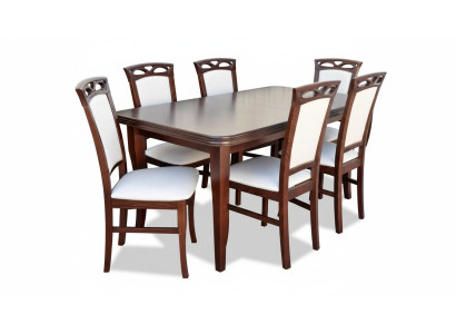 Classic Table Dining Table Dining Room Wood Set 6x Chair Set Chairs Backrest 7pcs