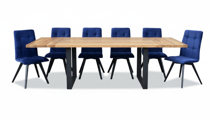 Complete set dining table 6 chairs dining room group wood table tables 7-piece set