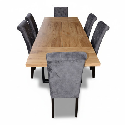 Modern dining table wooden dining room set 6x chair set chairs 7 piece set new
