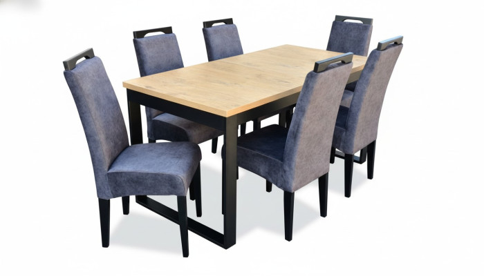Classic Dining Room Set Rectangular Table 6 Chairs Armchair Set 7-piece.
