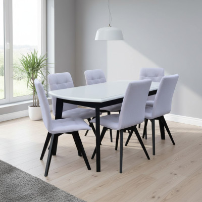Complete set dining table + 6 chairs dining room set dining group wooden table tables new