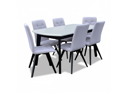 Complete set dining table + 6 chairs dining room set dining group wooden table tables new