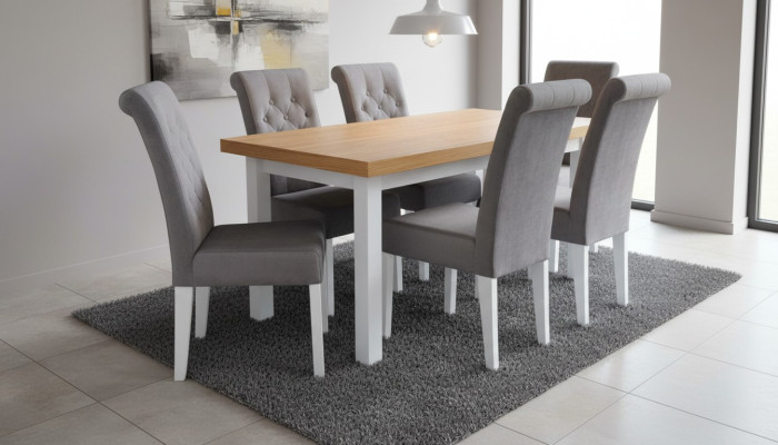 Armchair dining table with 6 chairs dining set dining room table set 7-piece set