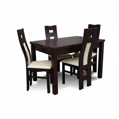 Classic dining room set, modern table with 4 new chairs, 5-piece set, 70x120.