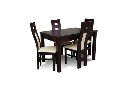 Classic dining room set, modern table with 4 new chairs, 5-piece set, 70x120.