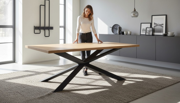 Dining table design table wood stainless steel modern dining room living room