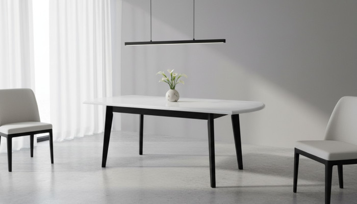 Tables Design Table Wooden Table Dining Room Luxury Furniture White Black 80x160/200 cm
