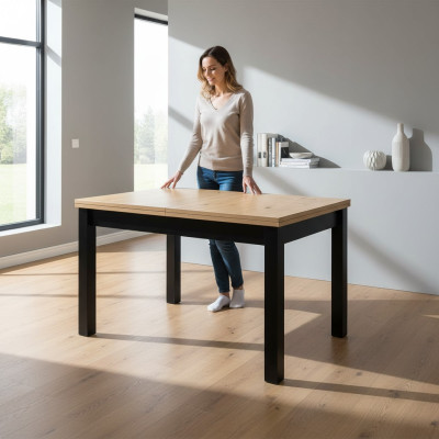 Dining table room tables living room wood designer brown 90x120/270 wooden tables