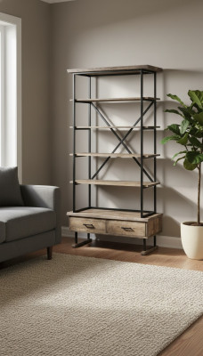Design regal living room cabinets stainless steel shelves bookshelf