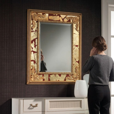 Classic Designer Mirror Wall Mirror Baroque Rococo 93x153cm Wooden Frame New