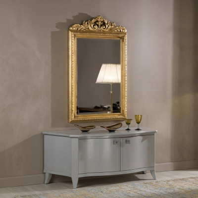 Glass Frame Wall Classic Wall Mirror Wood Frame Mirror Furniture New 133x81cm