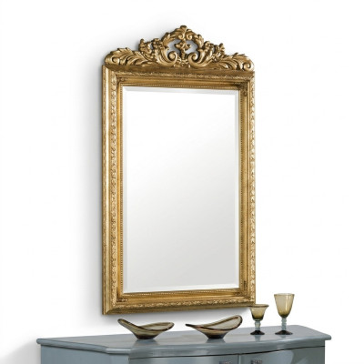 Glass Frame Wall Classic Wall Mirror Wood Frame Mirror Furniture New 133x81cm
