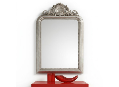 Classic design mirror wall mirror baroque rococo luxury furniture wood frame silver