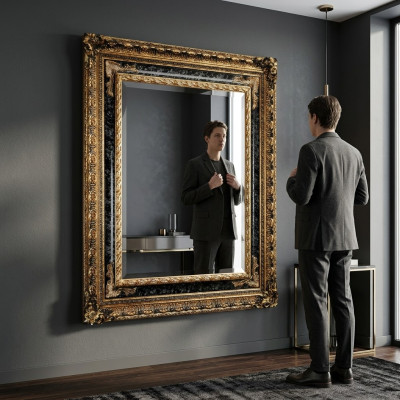 Wall Mirror Antique Mirror Standing Mirror Baroque Antique Genuine Wood 102x192cm New
