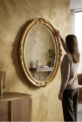 Design Mirror Wall Decoration Wall Mirror Deco 73x94 Baroque Rococo Wood Frame