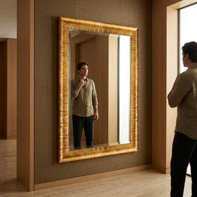 Mirror wall mirror hallway mirror bathroom hallway decoration wood wall small mirror furniture