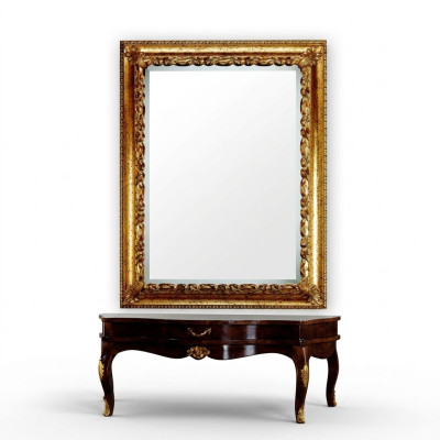 Design XXL mirror wall mirror real wood frame hanging mirror luxury furniture baroque