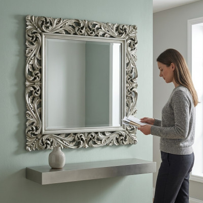 Classic Wall Mirror Wooden Frame Mirror 200x112 Frame Wall Hanging Mirror New