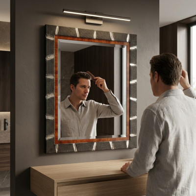 Modern large wall mirror, real framed mirror, wood hanging mirror, luxury furniture