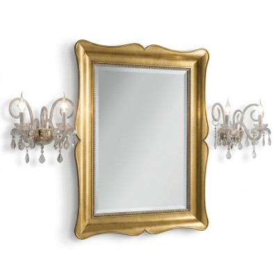 Mirror Furniture Baroque Classic Wall Mirror Wood 85x105 Glass Frame Wall Gold