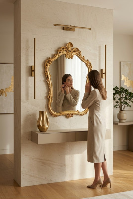 Mirror Wall Mirror Baroque Rococo Hallway Living Room Bathroom Wood Glass Design SP7560