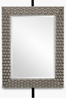 Classic wall mirror wood mirror furniture baroque glass frame wall silver 82x108