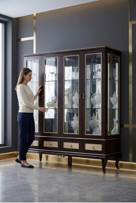 Classic display cabinet, Italian furniture, glass display cases, new.