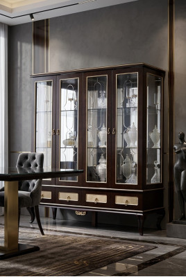 Classic display cabinet, Italian furniture, glass display cases, new.