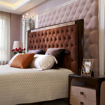 Bed luxury upholstery design double beds hotel marital sleeping room textile