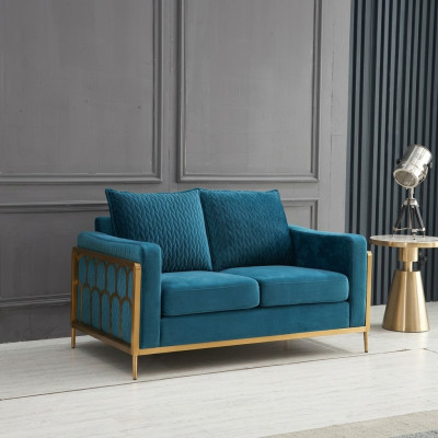 Sofa 2-seater couch design upholstery modern 100% textile fabric modern