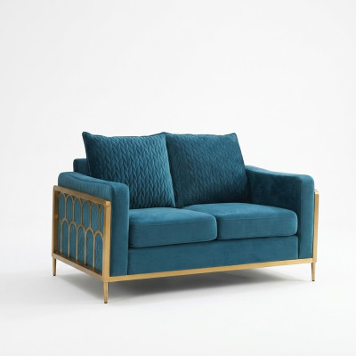 Sofa 2-seater couch design upholstery modern 100% textile fabric modern