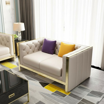 Sofa 2-seater leather sofa couch living landscape suite design modern