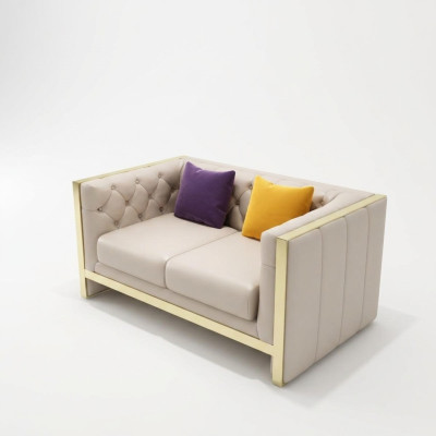 Sofa 2-seater leather sofa couch living landscape suite design modern
