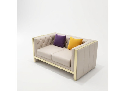 Sofa 2-seater leather sofa couch living landscape suite design modern