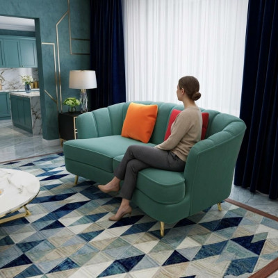 Two-seater sofa 2-seater design sofas upholstery modern seating fabric textile couch!