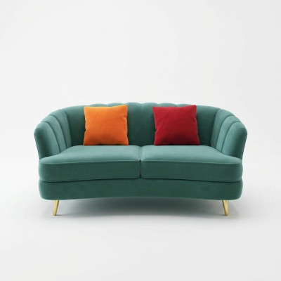 Two-seater sofa 2-seater design sofas upholstery modern seating fabric textile couch!