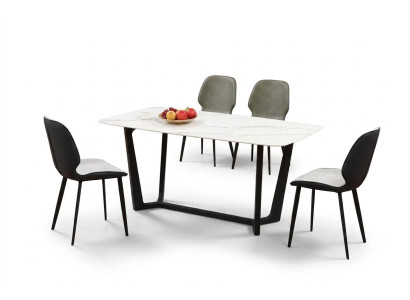 Luxury Table Stainless Steel Marble Imitation Stone Decor Dining Table Dining Room Tables