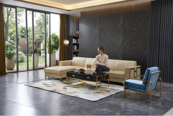 L-shaped sectional landscape corner sofa couch design upholstered suite sofa corner