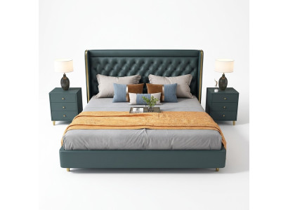 Classic bed double bed beds wood decor country house style genuine wood