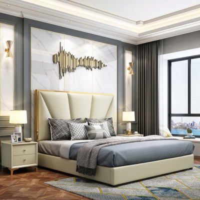 Bed Bedroom Set Design Furniture Luxury Decor Beds 2x Bedside Table 3-piece