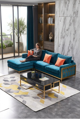 Fabric Modern Couch Living Area Textile Sofa Sofa Set Sofa L-Shape