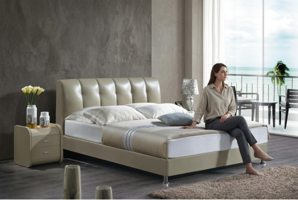 Luxury bedroom bed upholstery design luxury double hotel beds leather beds new.