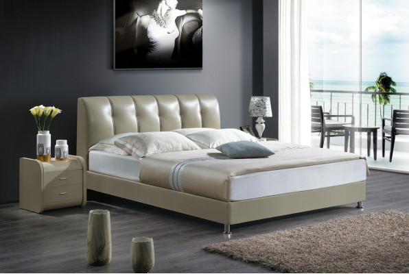 Luxury bedroom bed upholstery design luxury double hotel beds leather beds new.