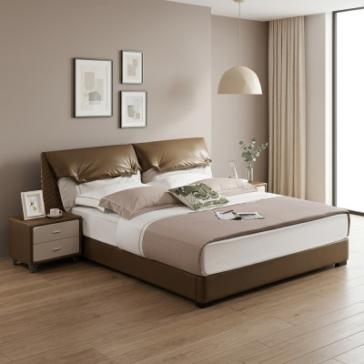 Classic bed double bed beds wood brown style real wood bedroom new