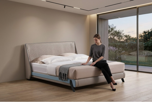 Luxury bedroom bed upholstery design 180x200 double hotel beds textile new