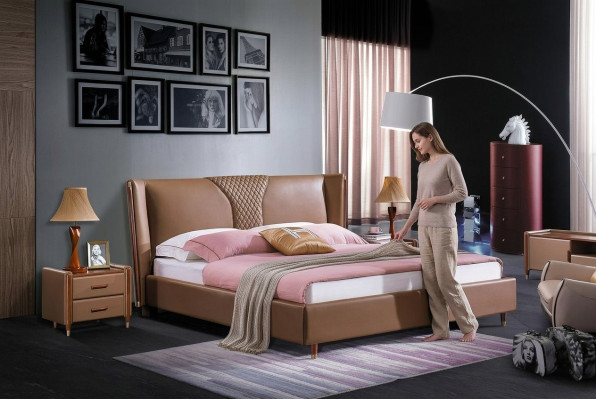 Bed Upholstered Affordable Furniture Bedroom Double Bed Luxury Beds
