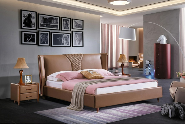 Bed Upholstered Affordable Furniture Bedroom Double Bed Luxury Beds