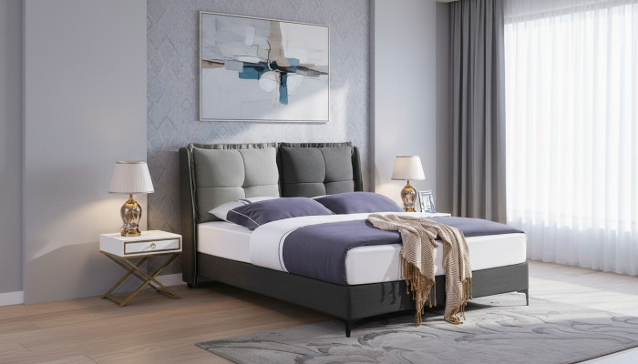 Bed Cushion Design. Luxury Double Hotel Beds Wedding Bedroom Leather