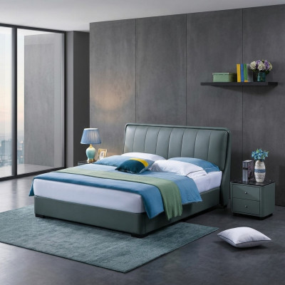 Design double bed leather bed beds bed leather upholstery bedroom marriage. 180x200