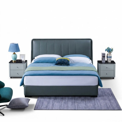 Design double bed leather bed beds bed leather upholstery bedroom marriage. 180x200